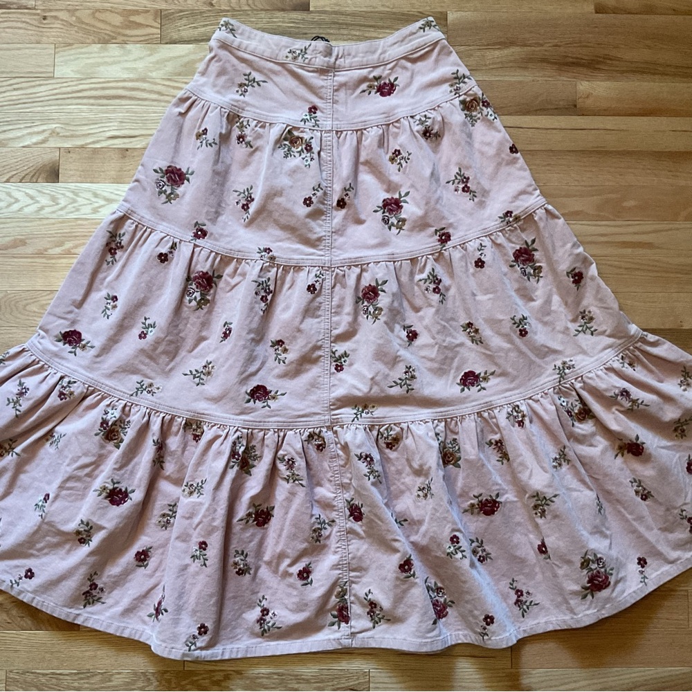 Free People Blush Pink Floral Tiered Maxi Skirt - Picture 10 of 16
